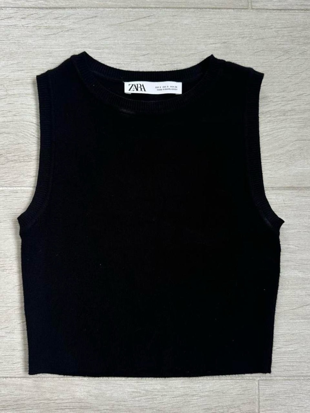 ZARA Black Sleeveless Crop Tank Top